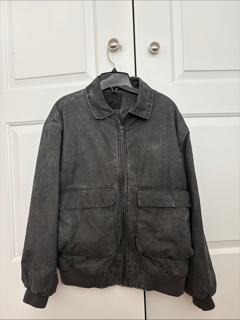 ZARA Washed Effect Bomber Jacket